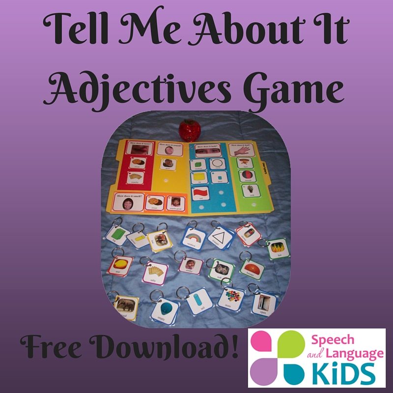 Tell Me About It Adjectives Game