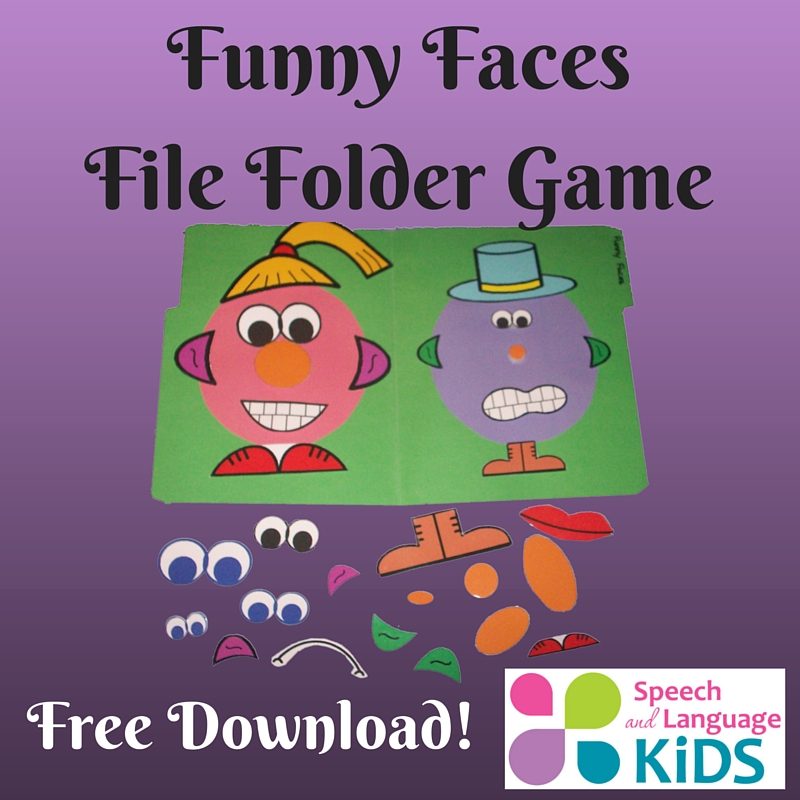 Funny Faces File Folder Grammar Game