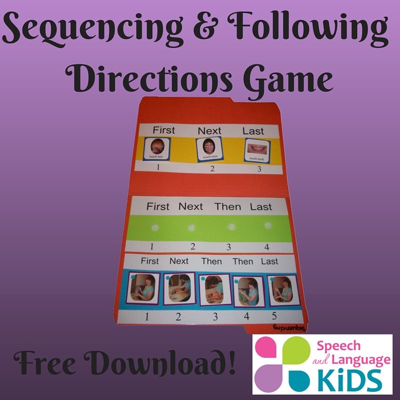 Sequencing and Following Directions Game