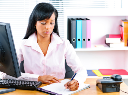 black woman taking notes Printable Speech Therapy Materials