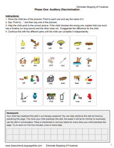 Stopping of Fricatives Therapy Kit