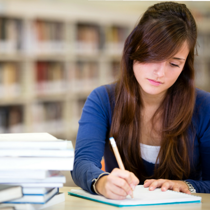 woman studying writing library Printable Speech Therapy Materials