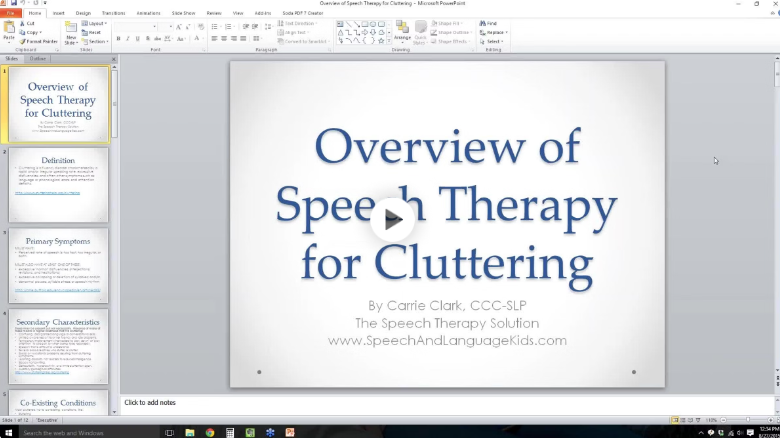 Cluttering Therapy Training Video