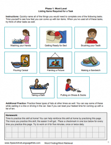 Word Finding Activities