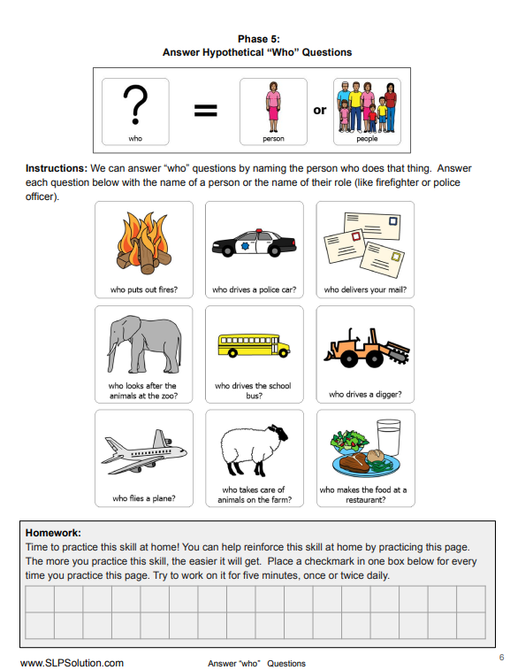 Speech Therapy Homework