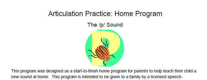 Articulation Speech Activities