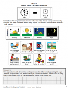 when questions speech therapy activities