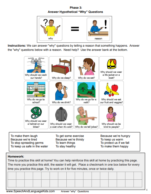 why questions kit Asking and Answering Questions Curriculum for Speech/Language Therapy