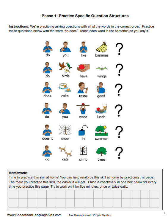 Asking Questions Speech Therapy Kit