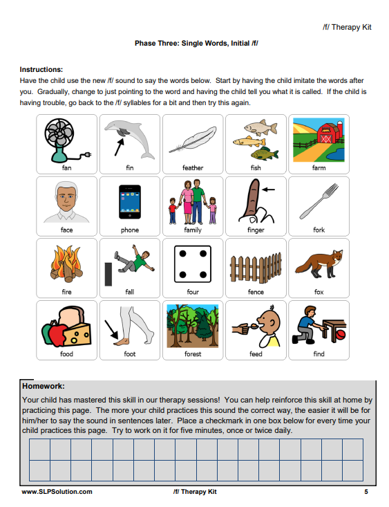 Speech Sound Worksheets for Group Speech Therapy