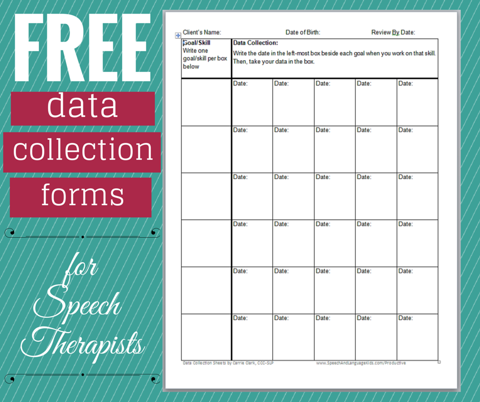 data collection forms for speech therapists