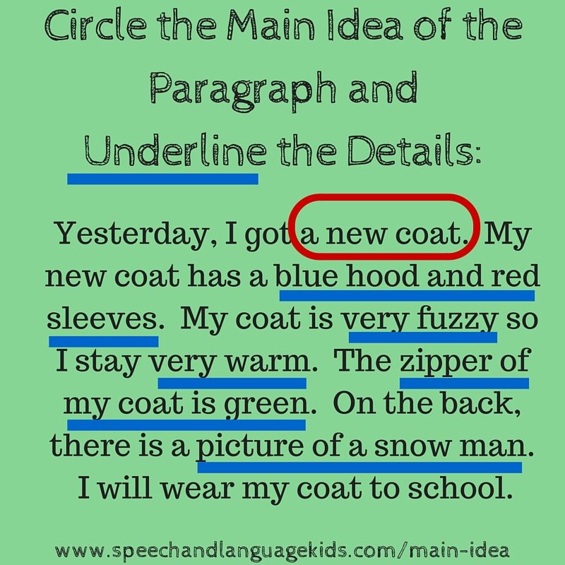 Helping Children To Identify Main Ideas And Supporting Details When 