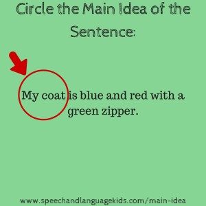 Main Idea Example in Sentence