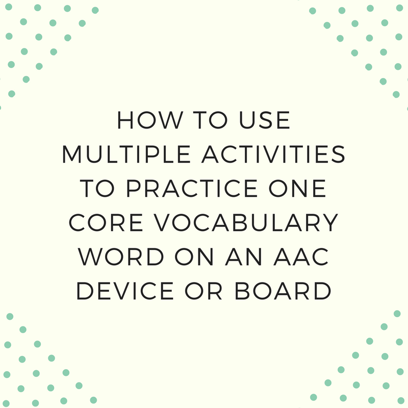 How To Use Multiple Activities To Practice One Core Vocabulary Word On 