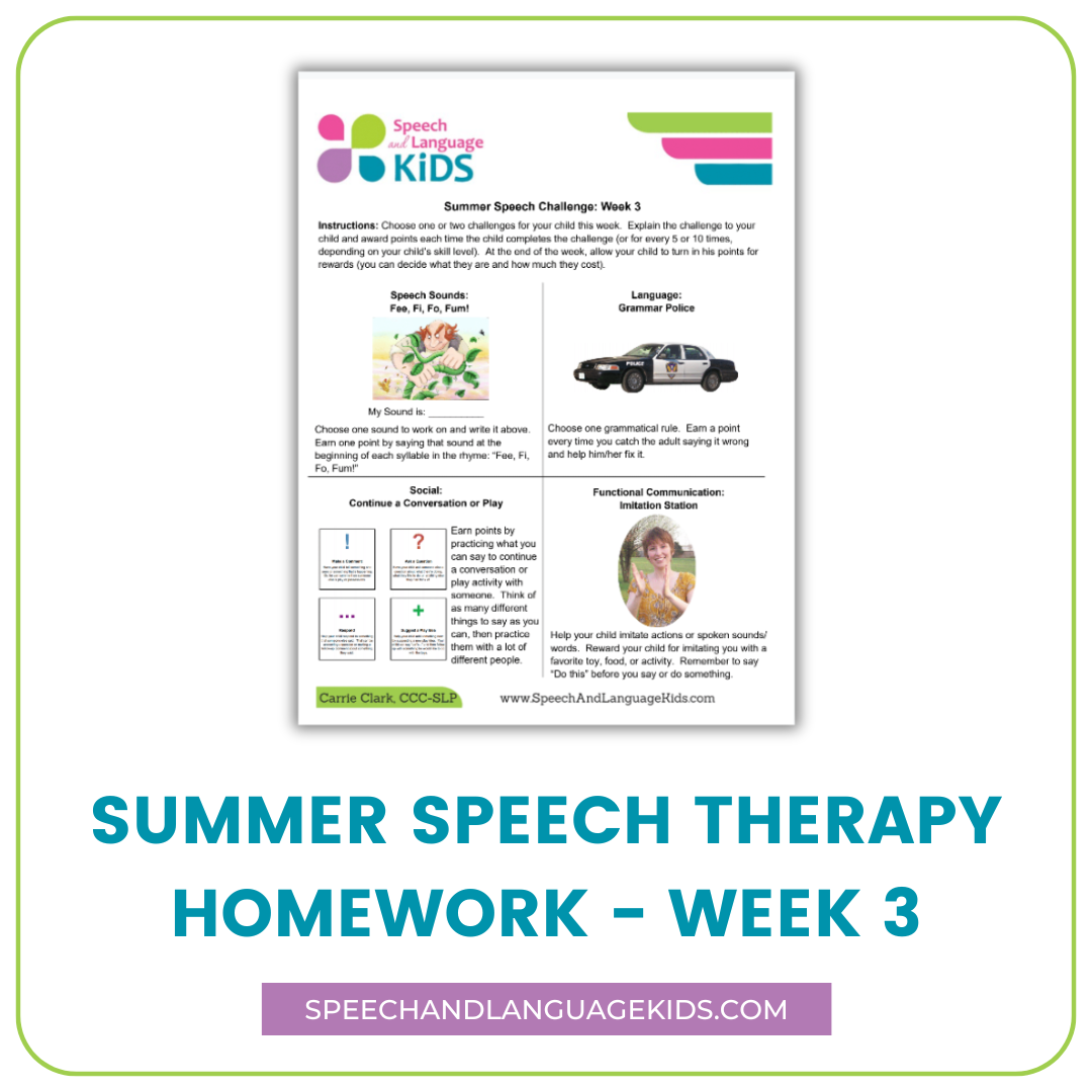 summer speech therapy homework week 3