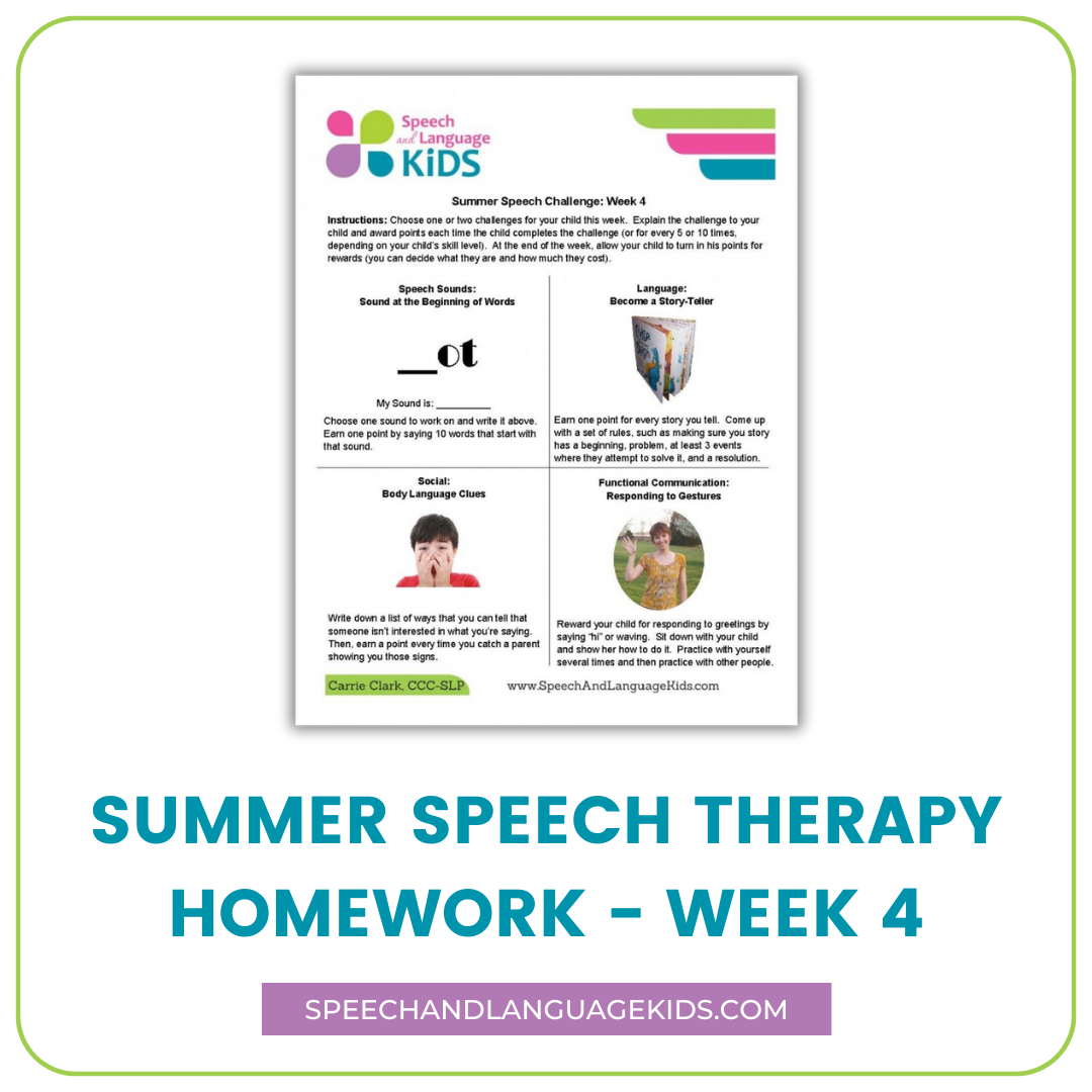 summer speech therapy homework week 4