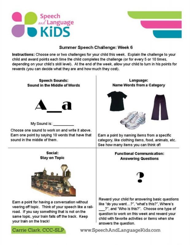 Week 6 - Summer Speech Challenge - Speech And Language Kids