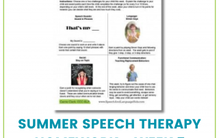summer speech therapy homework week 7