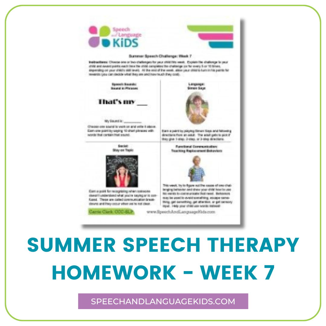 summer speech therapy homework week 7