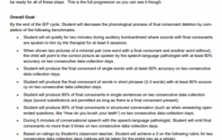 Sample Goals for Functional Communication