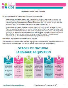 Gestalt Language Learners Handout