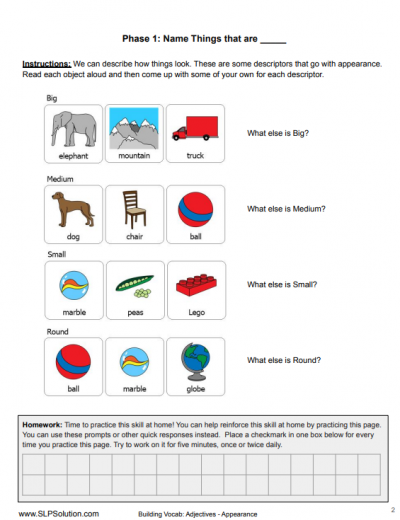 Vocabulary Therapy Materials