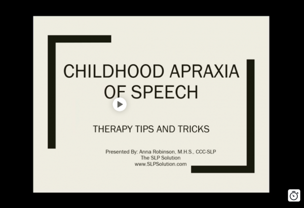 Apraxia of Speech Course