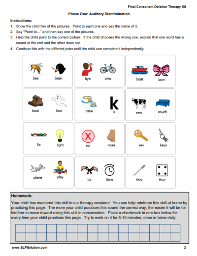 Final Consonant Deletion Kit