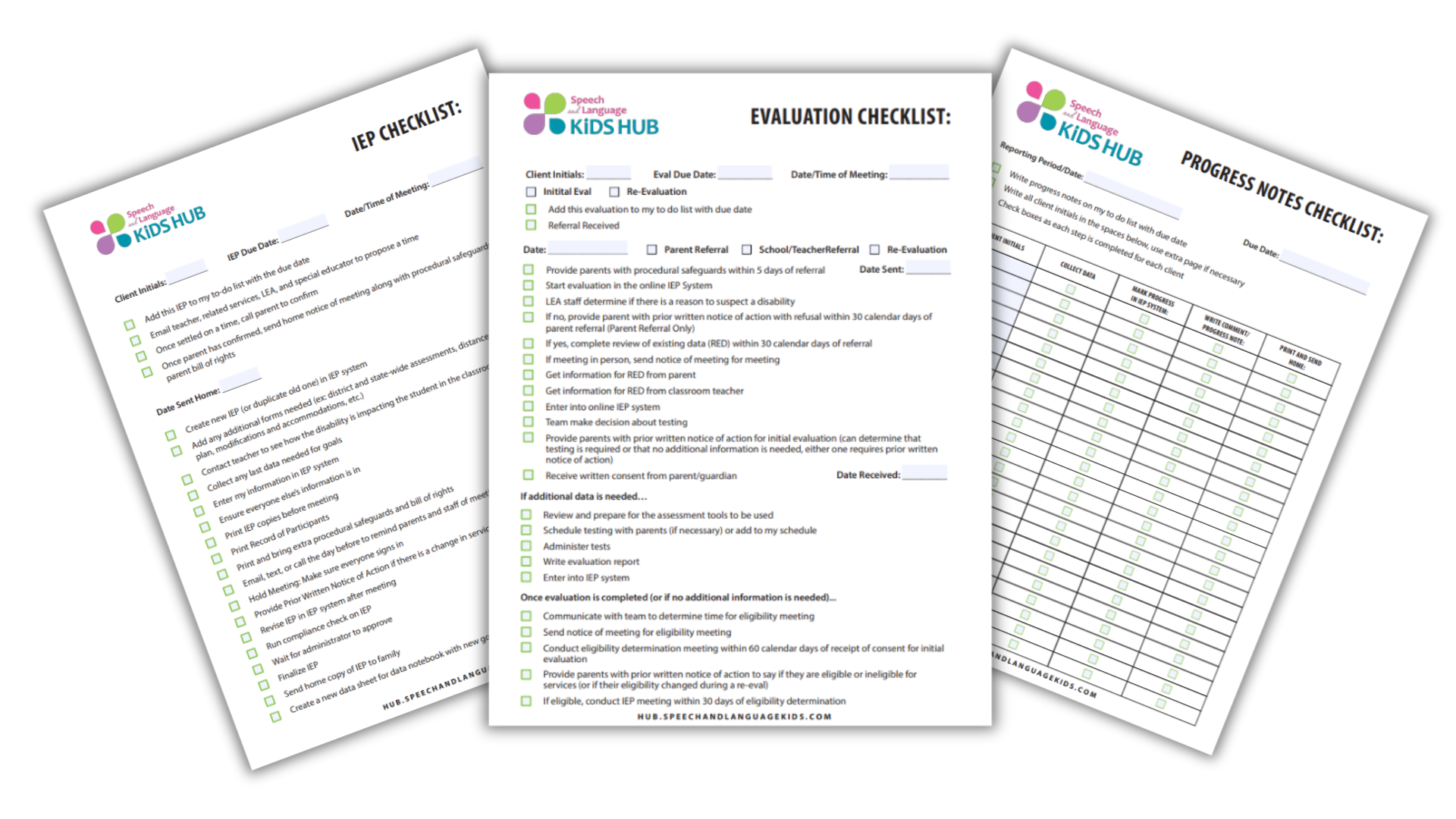iep and eval checklists