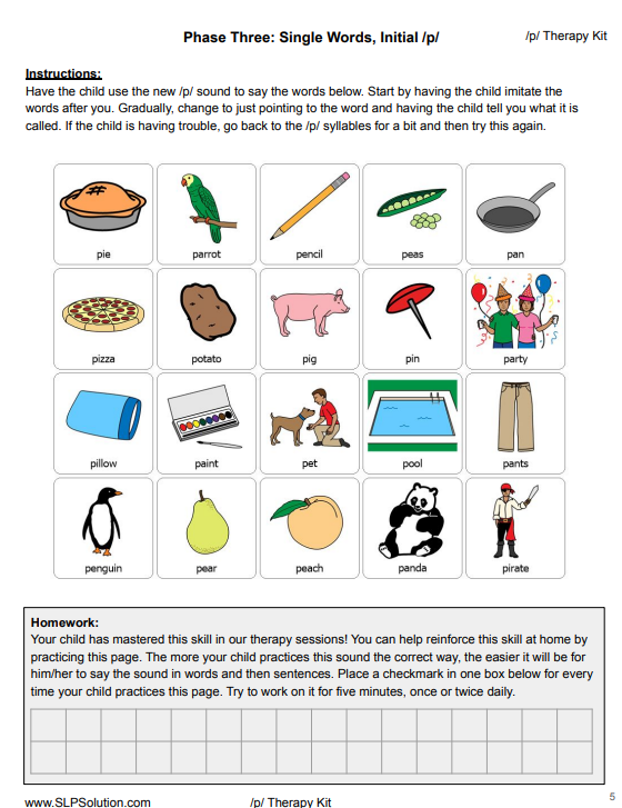 speech therapy activities