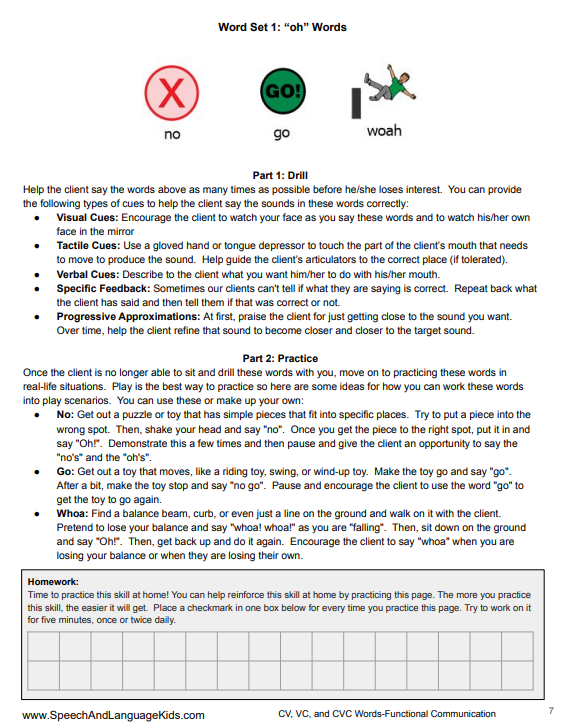 functional communication curriculum: using CV, VC, CVC Words to Teaching Children to Talk
