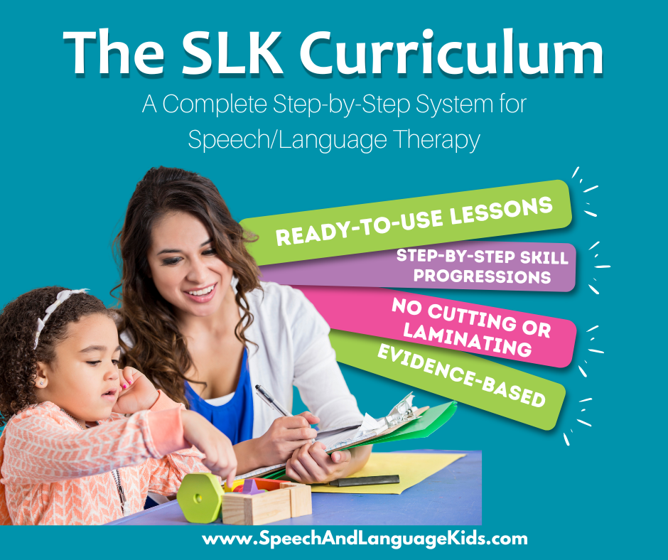 The SLK Curriculum is a complete step-by-step system for speech/language therapy