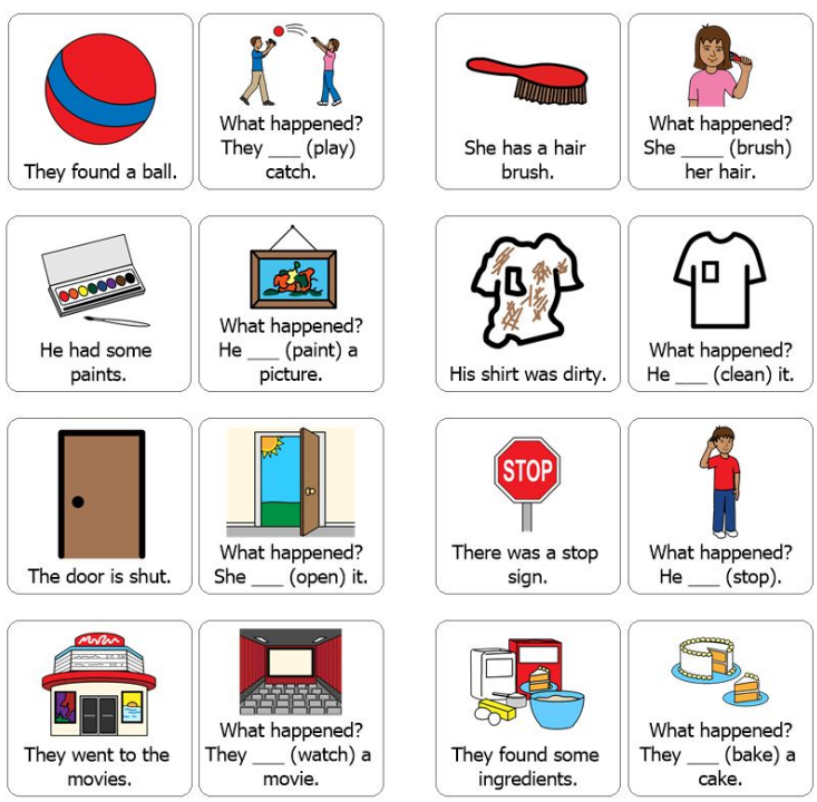 regular past tense verb pictures